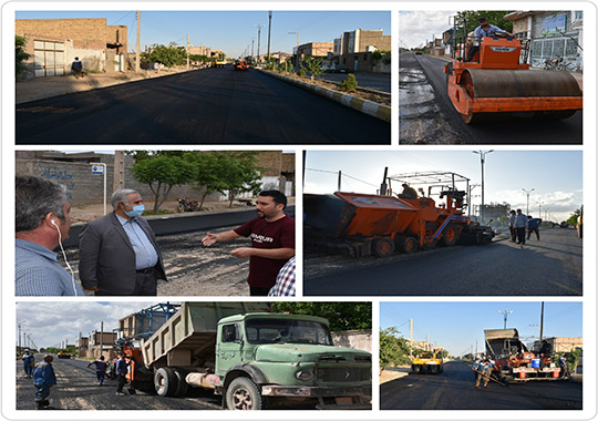 عملیات زیر سازی و آسفالت خیابان 72 تن شهید حد فاصل 72 تن شهید 29 تا 31