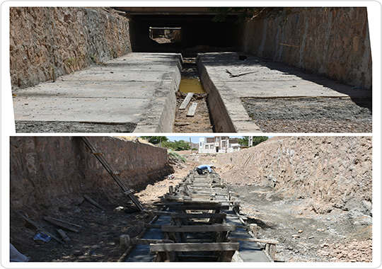 بهسازی کف و دیوارکشی قسمتی از کال خیابان 72 تن شهید