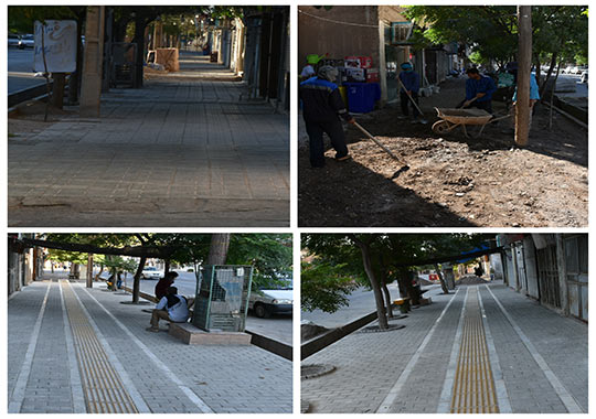 موزائیک فرش ابتدای خیابان 72 تن شهید