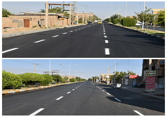 رنگ آمیزی خطوط راهنمایی بلوار وحدت